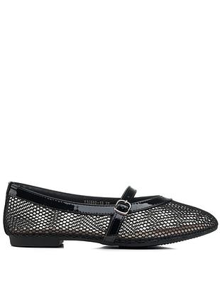 Жіночі балетки чорні з перфорацією стильні 2638т