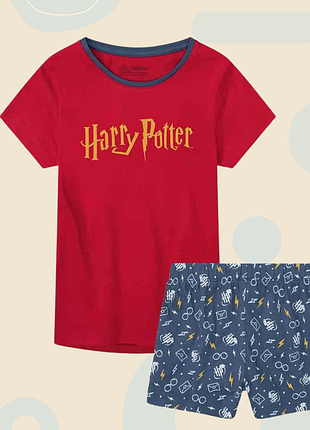 Стильная пижама✨домашний костюм для мальчика футболка и шорты на 8-10 лет harry potter