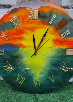 Годинник із епоксидної смоли , світанок.