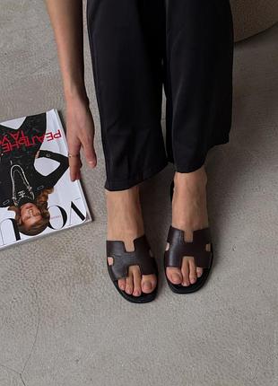 Женские кожаные шлепанцы босоножки из натуральной кожи