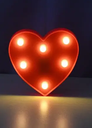 Об'ємне серце led 16 на 16 см червоний