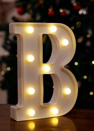 Літера з підсвіткою в об'ємна маленька 21 на 16 см білий