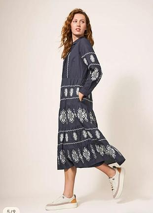 Бавовняна сукня вишиванка з кишенями