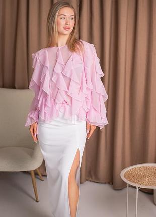 Блуза с воланами3 фото