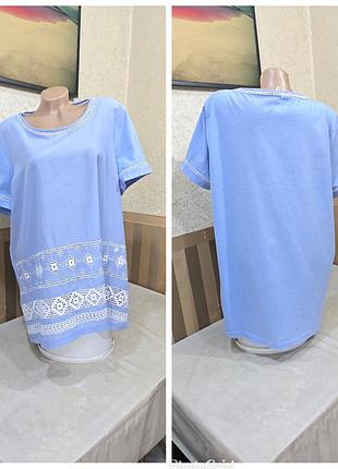 Футболка с вышивкой. большого размера. george.