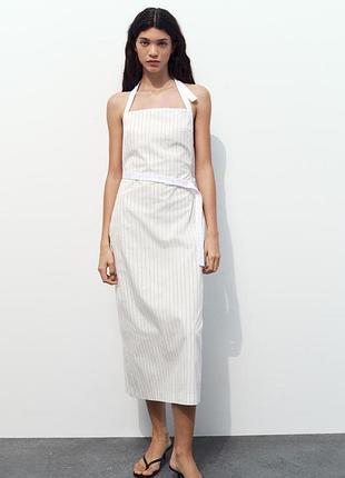 Сукня міді у смужку від zara, розмір s, xl
