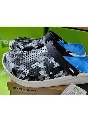 Крокс лайтрайд клог наві камуфляж m6w8 crocs literide™ clog navy/printed camo