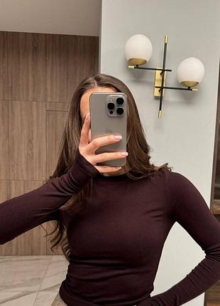 Женский базовый лонгслив облегающий вискоза