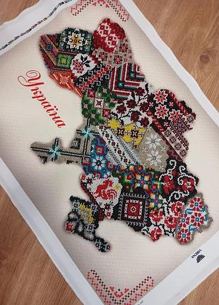 Україна (карта) вишита чеським бісером