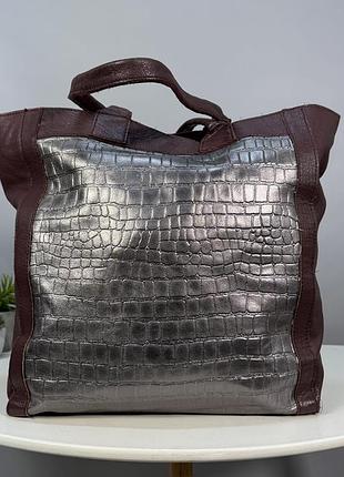Сумка шоппер большая,из натуральной кожи