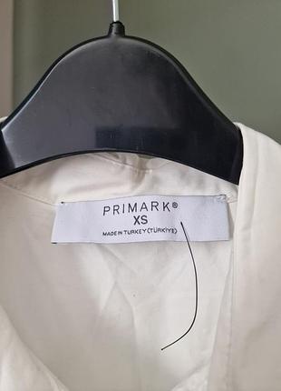 Натуральна асиметрична блуза біла xs - s primark2 фото