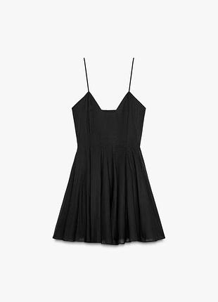 Короткое платье женское черная zara new6 фото