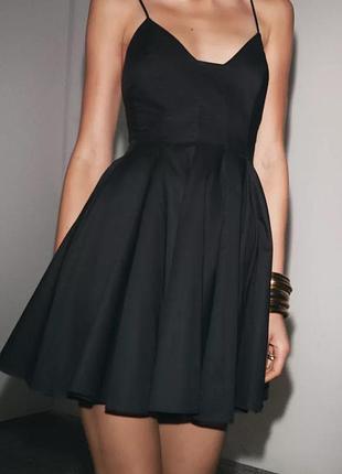 Короткое платье женское черная zara new5 фото