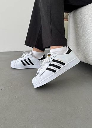 Кроссовки adidas superstar black/white