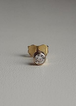 Одиночная серьга из жёлтого золота 375 пробы
