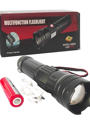 Ручной тактический светодиодный фонарь pl-6525-gt100 з type-c.