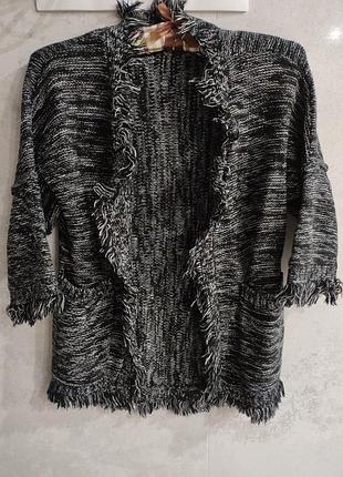 Кардиган бавовняний з бахромою s/44