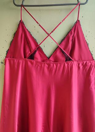 Шовковистий атласний пеньюар sleepwear collection з мереживом великий розмір9 фото