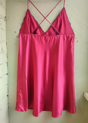 Шовковистий атласний пеньюар sleepwear collection з мереживом великий розмір8 фото