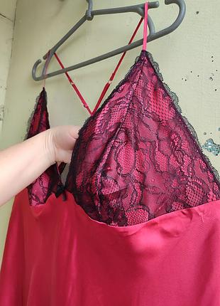 Шовковистий атласний пеньюар sleepwear collection з мереживом великий розмір5 фото