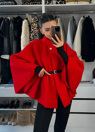 Пальто - пончо женское с поясом букле 6 цветов 42-46, 48-56 razg6260-4226rве