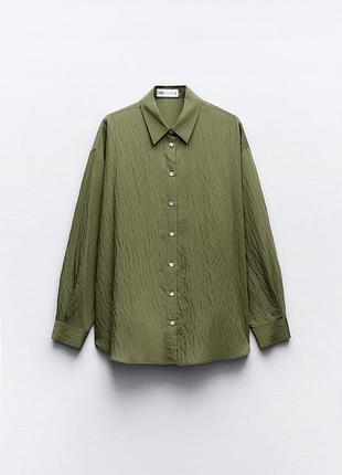 Легка штапельна сорочка оверсайз в піжамному стилі zara - xs, s, m