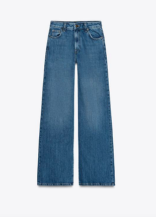 Джинсы женские широкие синие терти zw zara