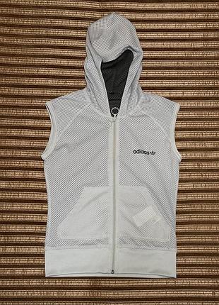 Жилетка adidas vest hoodie двусторонняя с капюшоном жилет/кофта/худи/балахон на молнии