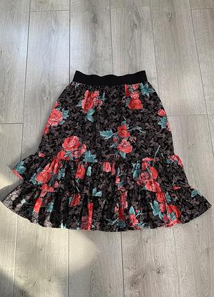 Юбка юбка винтаж черного цвета у маки натуральный размер m выскоза