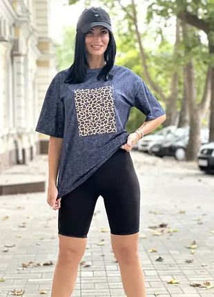 Літній костюм футболка і велосипедки рубчик
