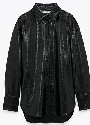 Рубашка zara из эко кожи2 фото