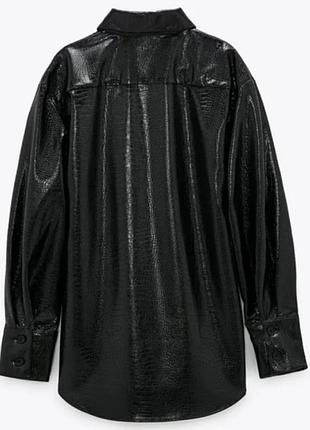 Рубашка zara из эко кожи4 фото