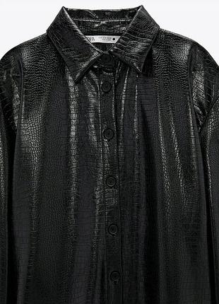 Рубашка zara из эко кожи5 фото
