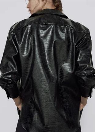 Рубашка zara из эко кожи8 фото