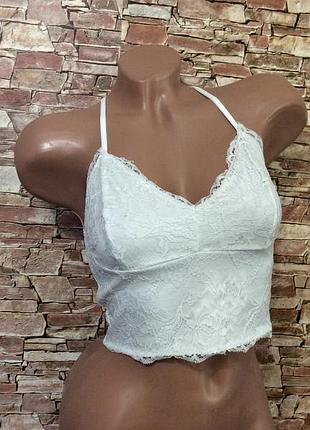Топ-майка р.42-44 на бретелях без поролона без косточек кружево