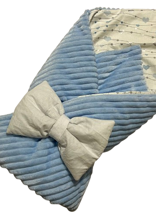 Конверт ковдра на виписку новонародженого демісезонний 100х80 см блакитний