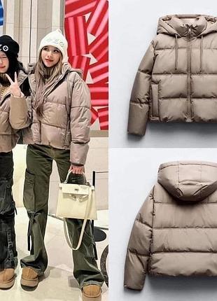Куртка эко пуховик zara