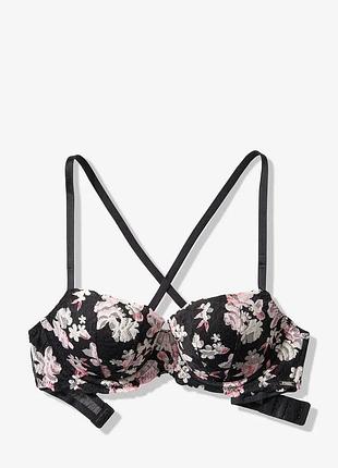 75а-34а кружевный пуш-ап бюстгальтер в цветочный узор pink от victoria's secret