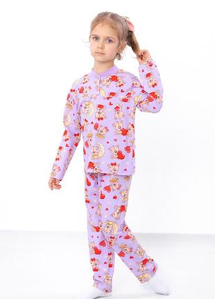 Легка піжама бавовняна з ведмедиками , літня піжама з довгим рукавом хлопкова