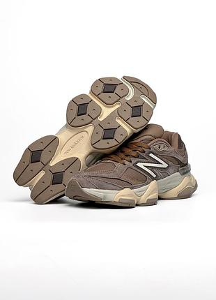 Женские кроссовки new balance 9060 beige brown