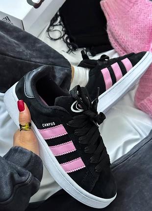 Кроссовки adidas campus black pink white
