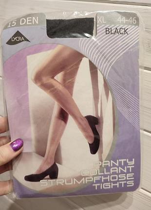 Тонкие колготки 15 ден xl черные