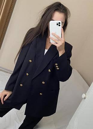 Фантастичний чорний люксовий блейзер піджак із золотими ґудзиками чиста вовна ретро вінтаж pure new wool st.michael vintage stories