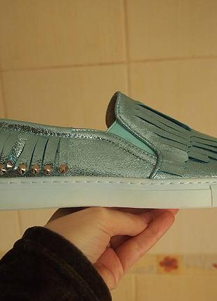 Туфли слипоны  seastar 36 , 40 бирюза металлик