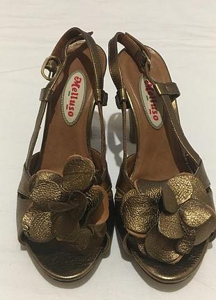 Босоніжки шкіряні на колодці melluso італія6 фото