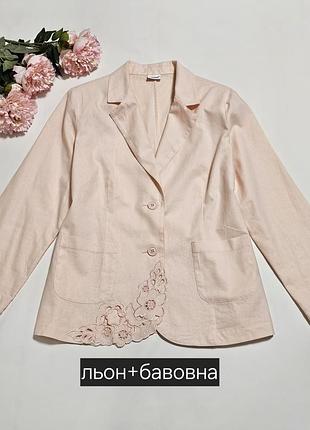 Очень красивый натуральный пиджак, жакет с декором together