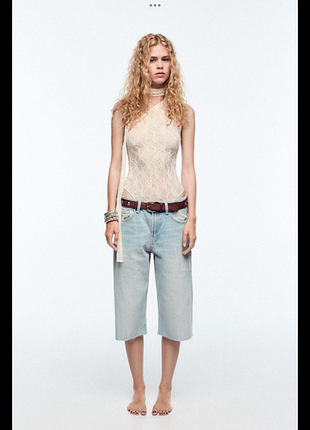 Джинсовые шорты бермуды zara новые длинные шорты багги low-rise baggy голубые удлиненные шорты 38р.3 фото