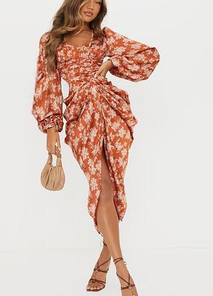Распродажа платье prettylittlething миди драпировка