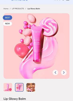 Мініатюра бальзаму для губ laneige lip glowy balm2 фото