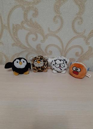 Мягкие игрушки bobballs пингвин, рыбка, щенок далматинец, леопард